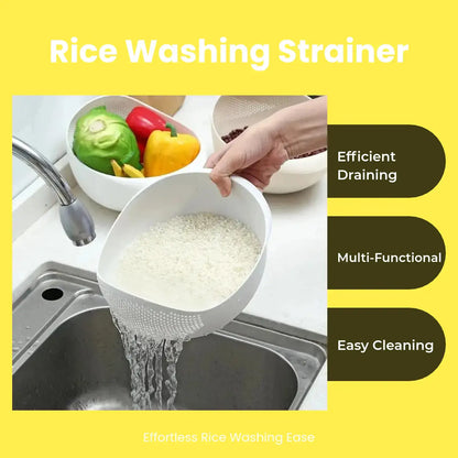Rice Washing Drain Basket, 1 Count Household Kitchen Rice Washing Strainer, Kitchen Sink Strainer, Kitchen Storage & Organization Supplies, Food Colander Kitchenware, Kitchen Strainer Utensils, Kitchen Gadgets