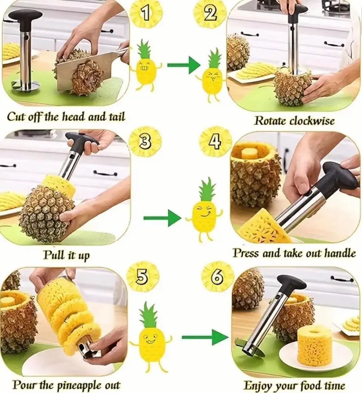 Stainless Steel Pineapple Corer Slicer Peeler, Upgraded Reinforced Thick Blade Tool with Detachable Core Remover, Multi-Purpose Fruit Ring Dicer Kitchen Accessories for Home Use