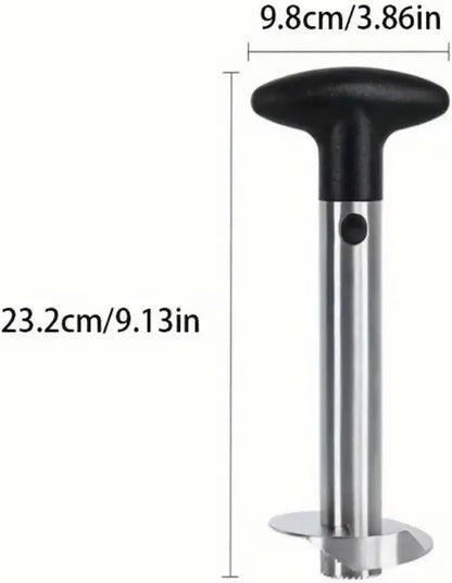 Stainless Steel Pineapple Corer Slicer Peeler, Upgraded Reinforced Thick Blade Tool with Detachable Core Remover, Multi-Purpose Fruit Ring Dicer Kitchen Accessories for Home Use