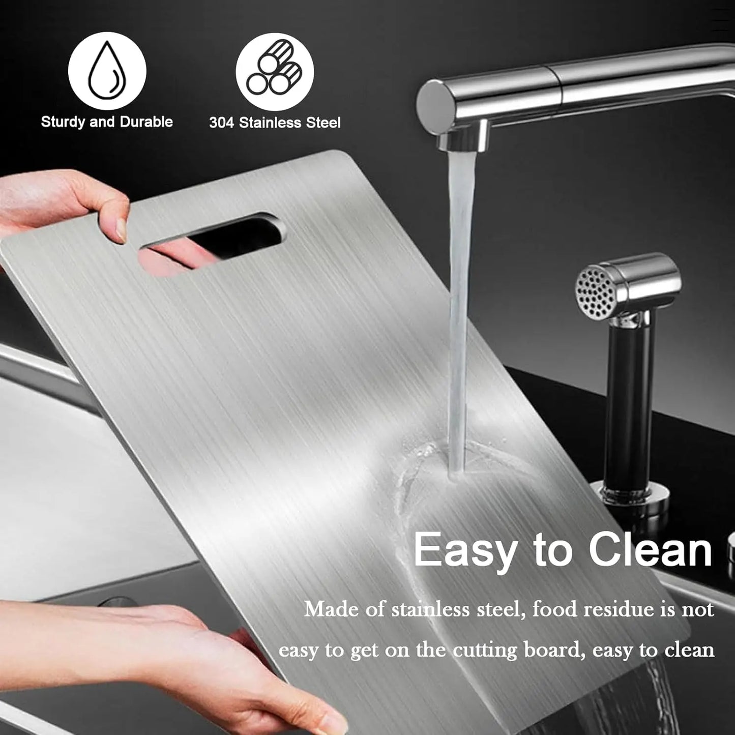 Stainless Steel Chopping Board, Non-Slip Kitchen Chopping Board, Kitchen Cutting Board, Kitchen Accessories, Household Kitchen Gadgets Summervibes