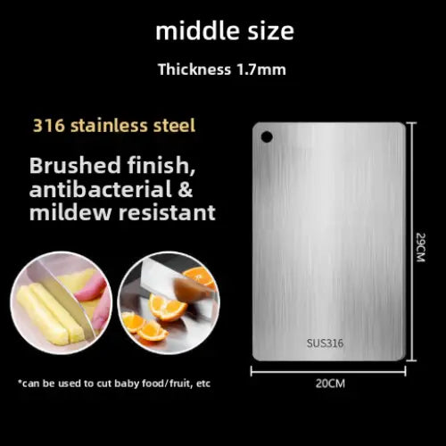 Stainless Steel Chopping Board, Non-Slip Kitchen Chopping Board, Kitchen Cutting Board, Kitchen Accessories, Household Kitchen Gadgets Summervibes