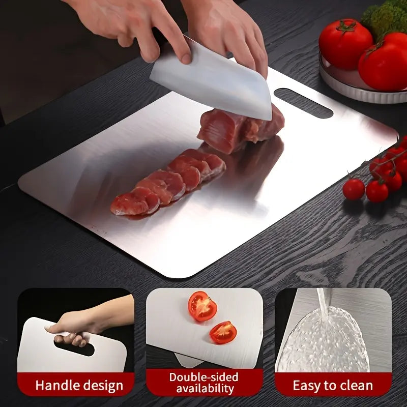 Stainless Steel Chopping Board, Non-Slip Kitchen Chopping Board, Kitchen Cutting Board, Kitchen Accessories, Household Kitchen Gadgets Summervibes
