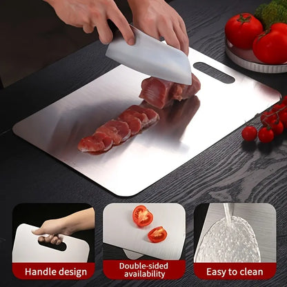 Stainless Steel Chopping Board, Non-Slip Kitchen Chopping Board, Kitchen Cutting Board, Kitchen Accessories, Household Kitchen Gadgets Summervibes