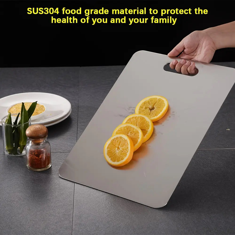 Stainless Steel Chopping Board, Non-Slip Kitchen Chopping Board, Kitchen Cutting Board, Kitchen Accessories, Household Kitchen Gadgets Summervibes